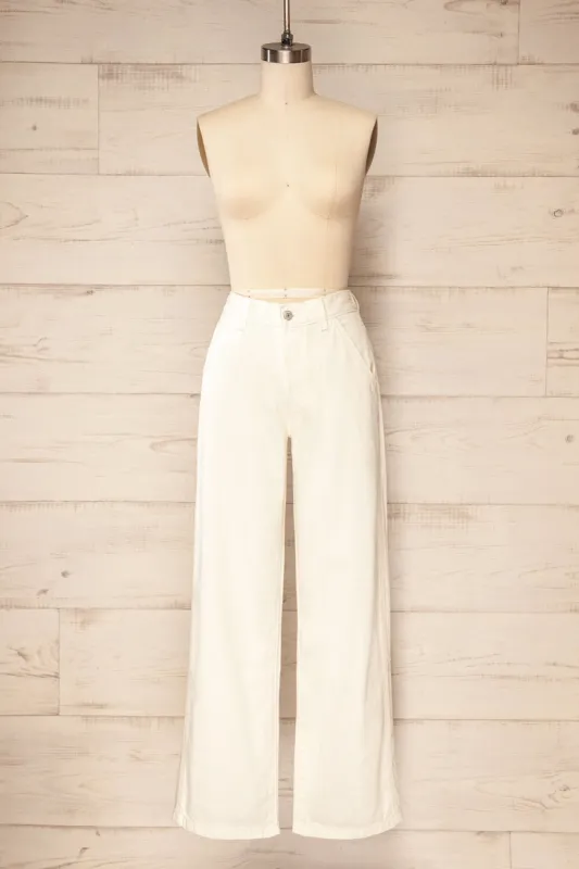 Fredonia Ivory | Mid-Rise Baggy Jeans w/ Pockets sold by Boutique 1861