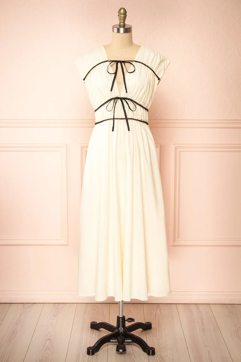 Jayda | Short-Sleeved A-Line Chiffon Midi Dress sold by Boutique 1861