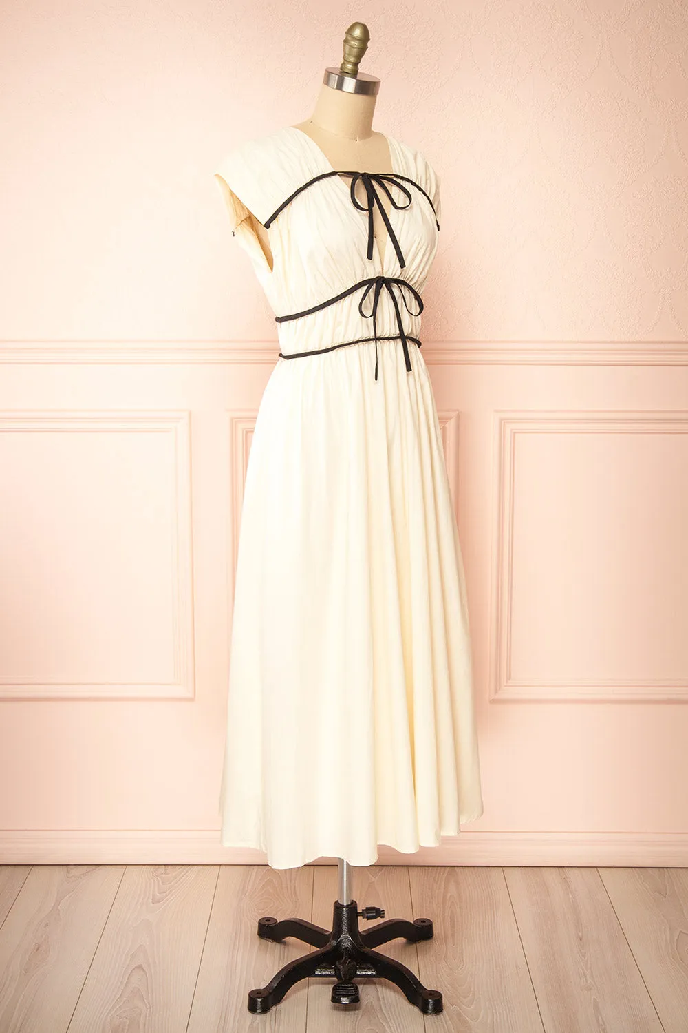 Jayda | Short-Sleeved A-Line Chiffon Midi Dress sold by Boutique 1861 product image thumbnail 4