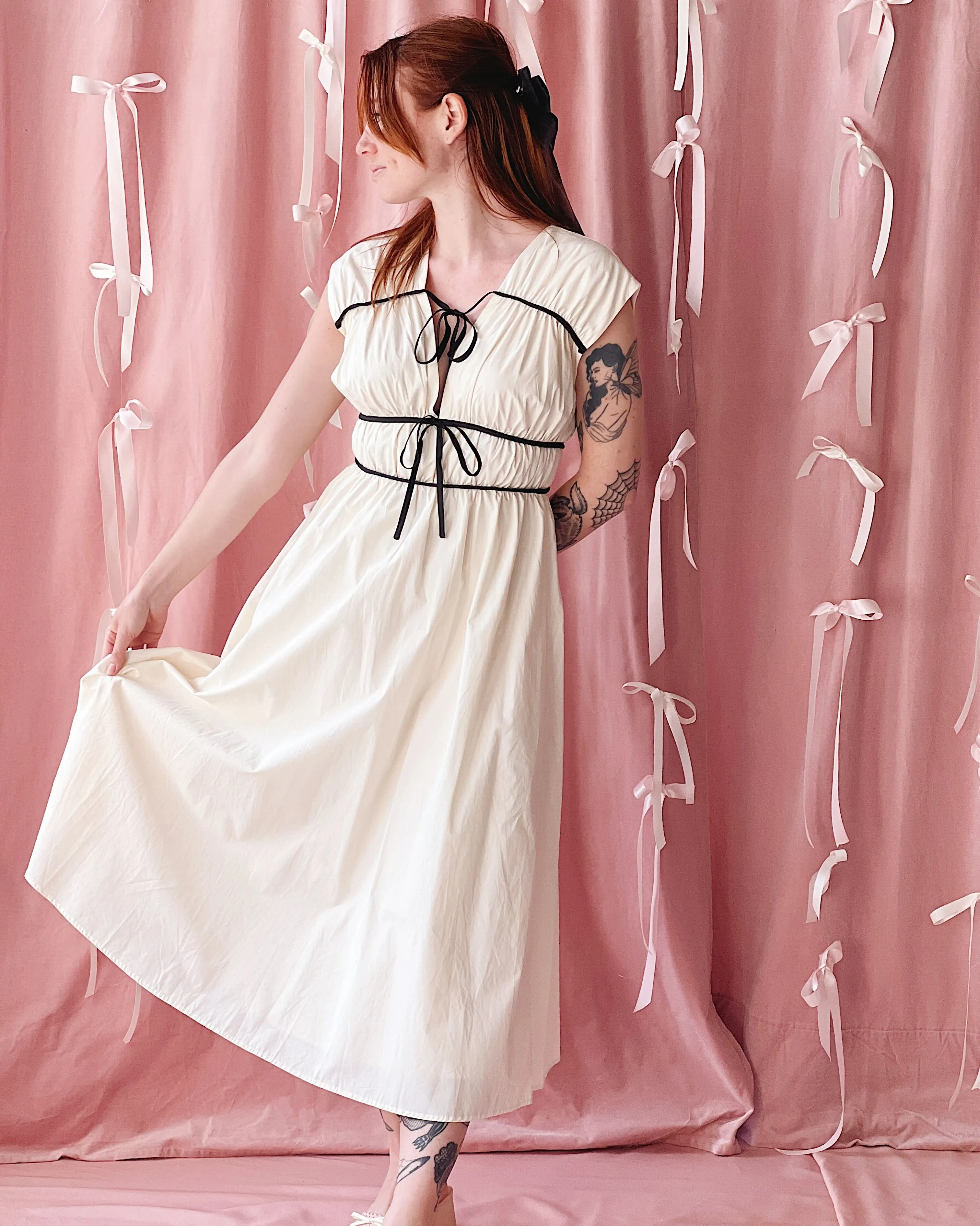 Jayda | Short-Sleeved A-Line Chiffon Midi Dress sold by Boutique 1861 product image thumbnail 2