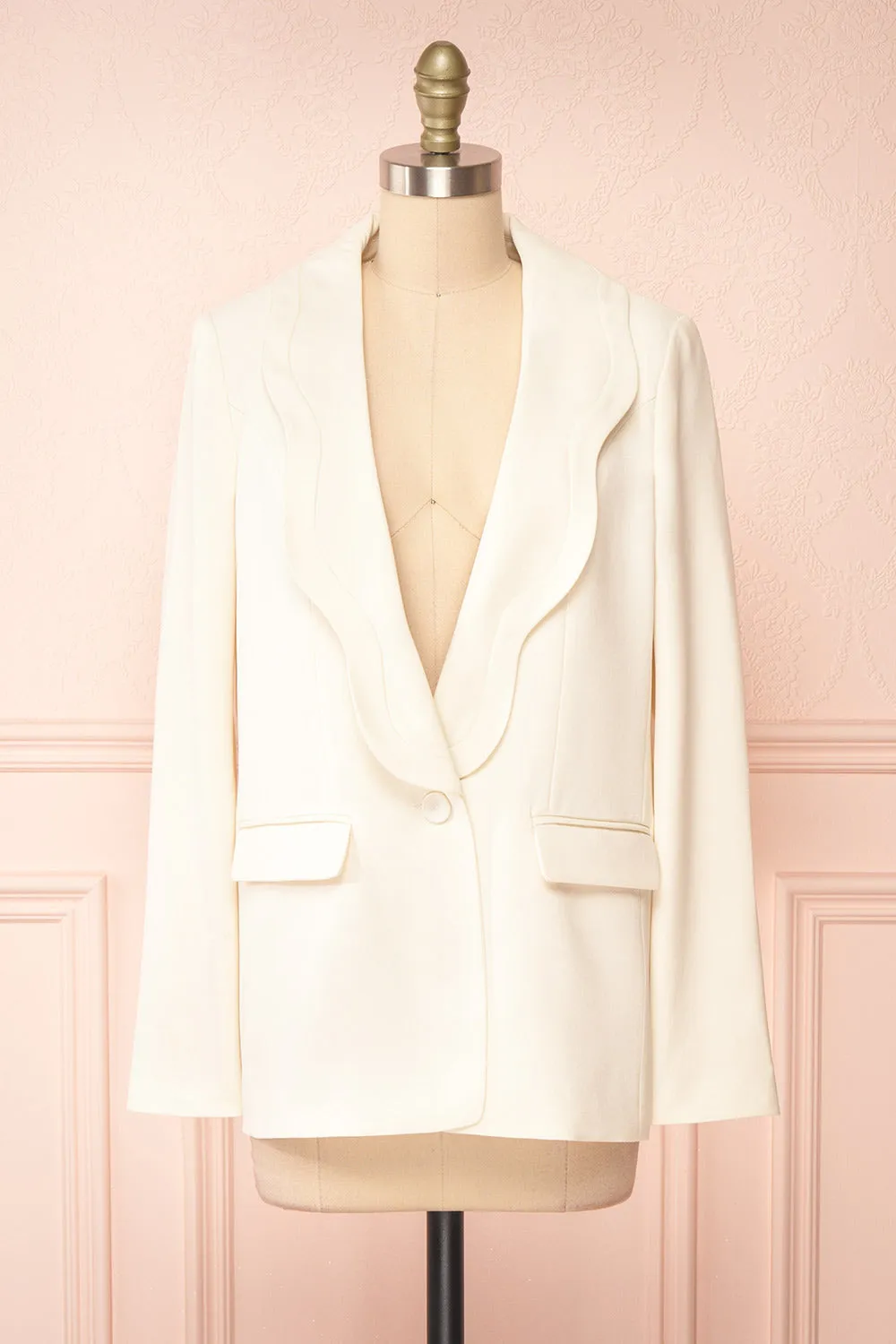 Ivona | Blazer w/ Scalloped Shawl Lapel sold by Boutique 1861
