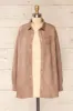 Barriot Taupe | Faux Suede Button-Up Shirt sold by Boutique 1861