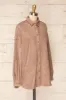 Barriot Taupe | Faux Suede Button-Up Shirt sold by Boutique 1861
