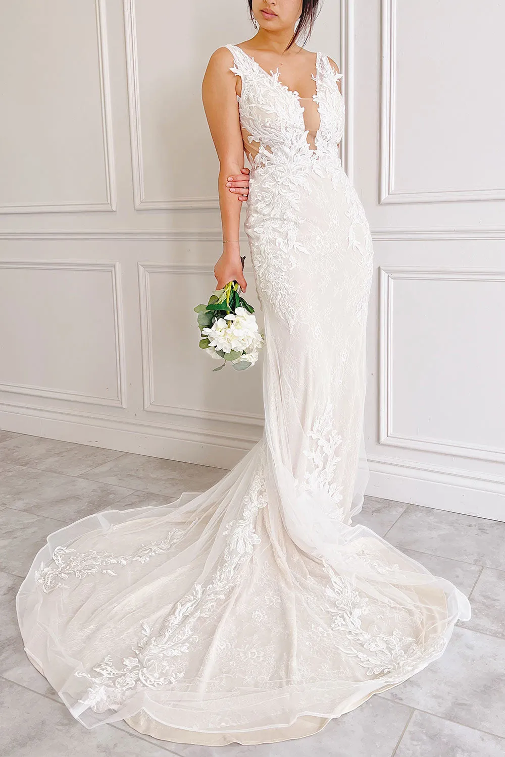 Felicia | Floral Lace Maxi Wedding Gown sold by Boutique 1861 product image thumbnail 4