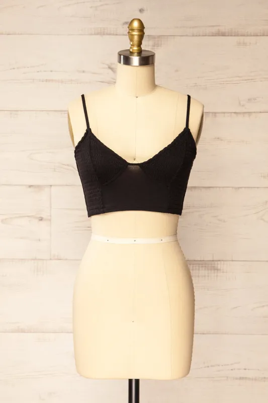 Lustleigh Black | Cropped Ruched Camisole sold by Boutique 1861