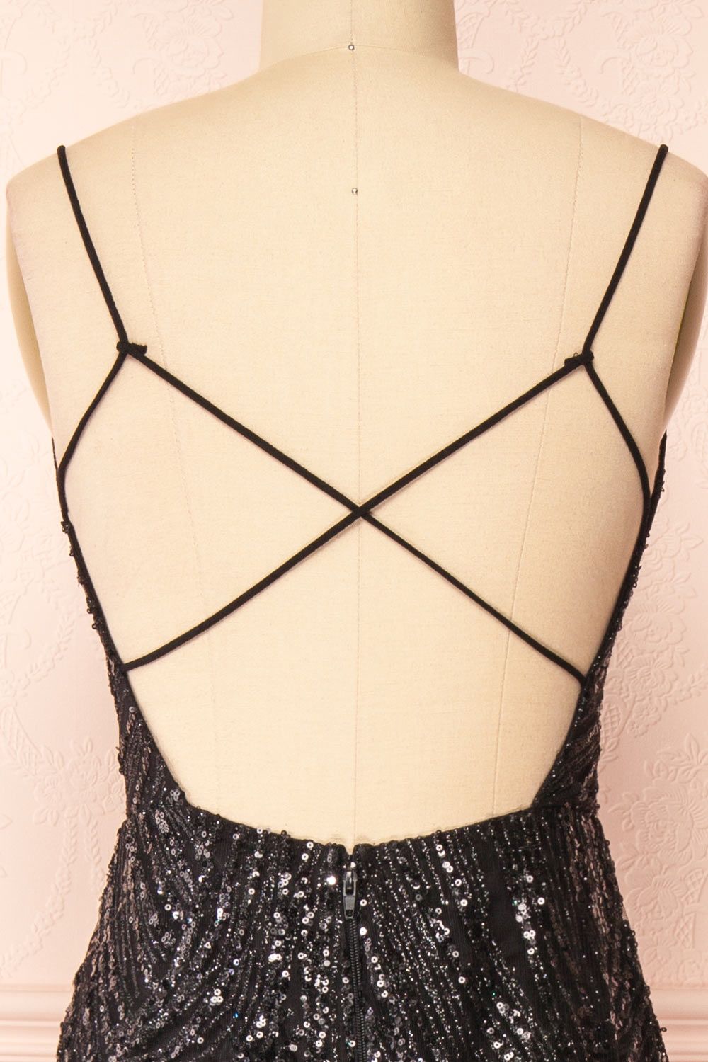 Isolina | Black Sparkly Sequin Maxi Dress sold by Boutique 1861 product image thumbnail 3