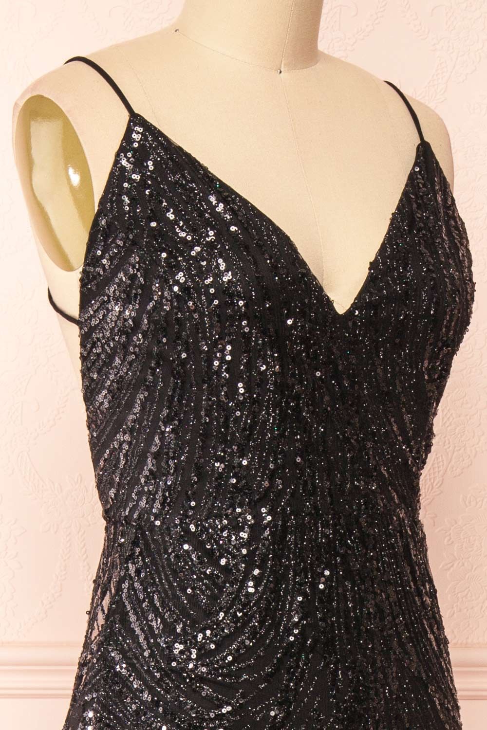 Isolina | Black Sparkly Sequin Maxi Dress sold by Boutique 1861 product image thumbnail 5