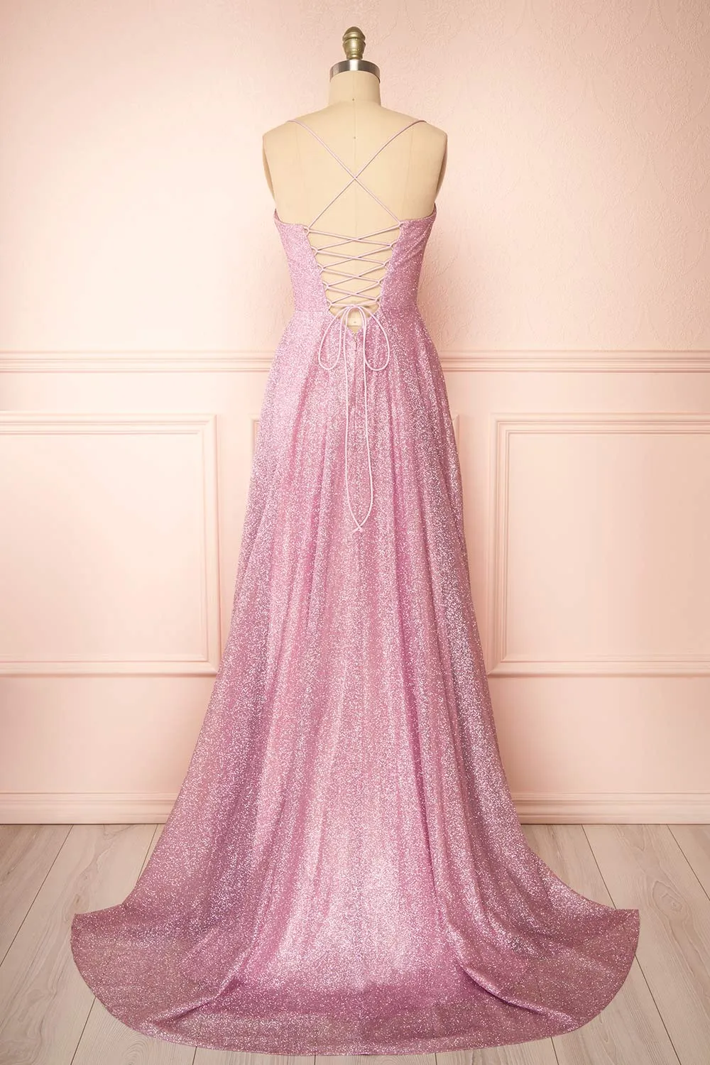 Lexy Pink | Sparkly Cowl Neck Maxi Dress sold by Boutique 1861 product image thumbnail 4