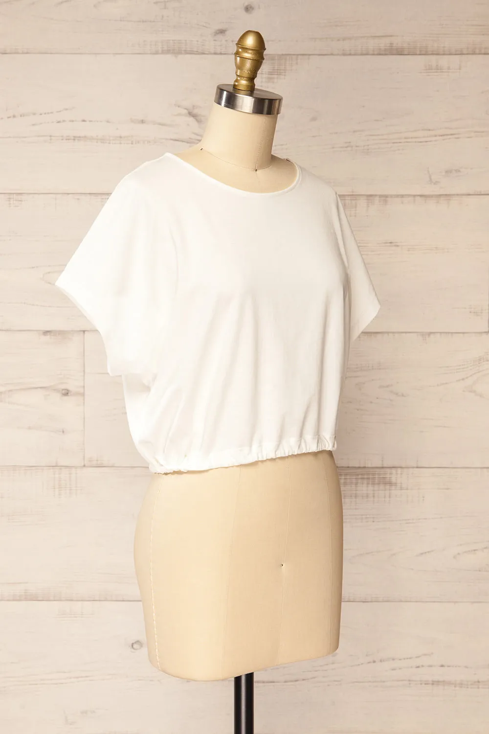 Haddington White | Cropped T-Shirt w/ Adjustable Waist sold by Boutique 1861 product image thumbnail 3