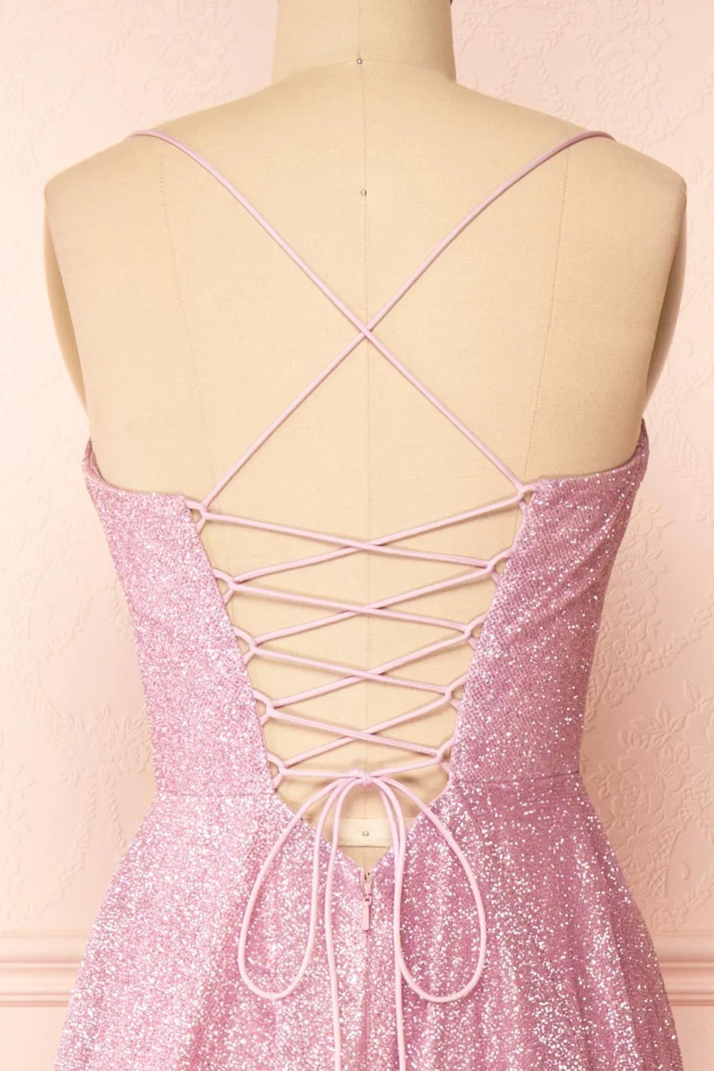 Lexy Pink | Sparkly Cowl Neck Maxi Dress sold by Boutique 1861 product image thumbnail 3