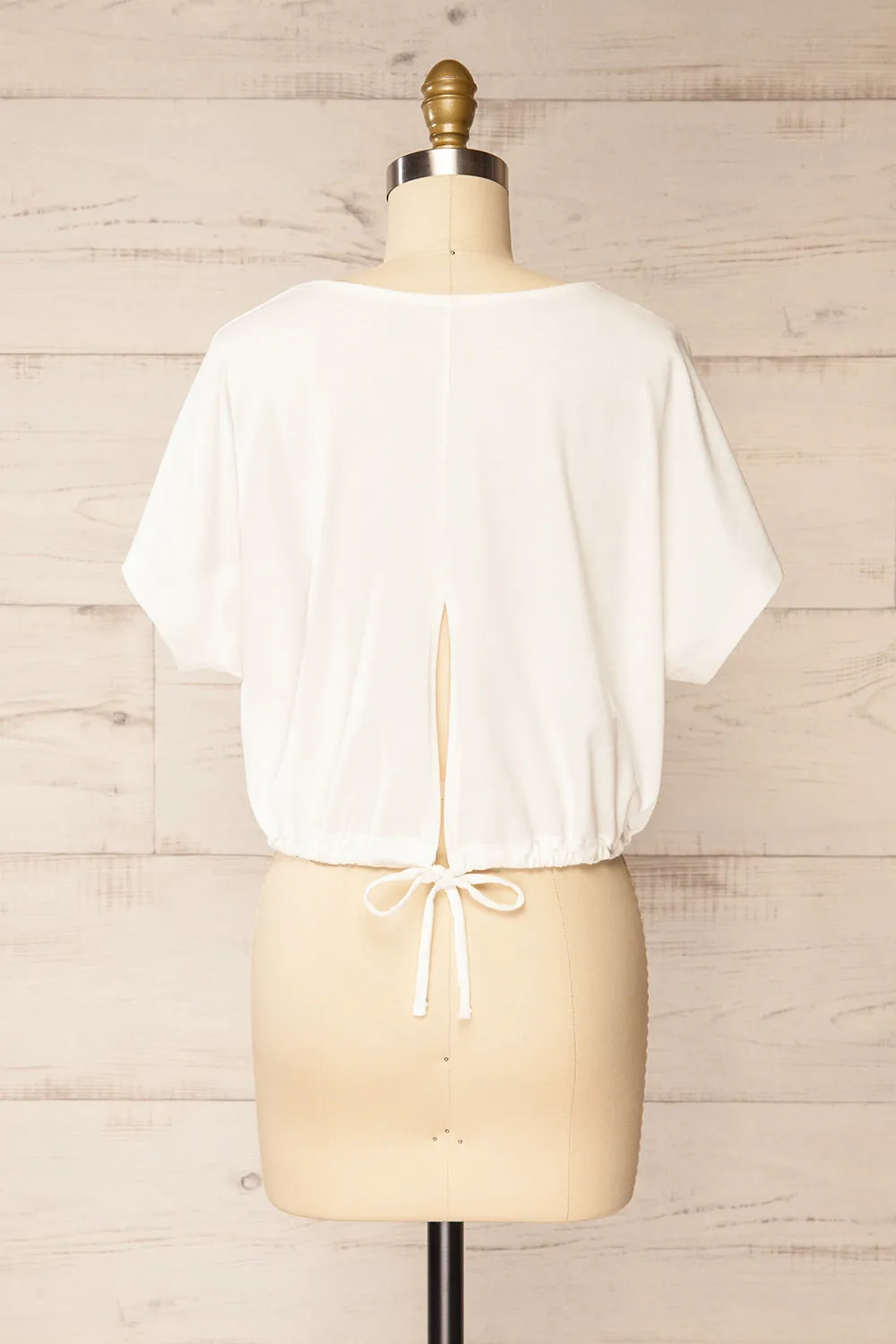 Haddington White | Cropped T-Shirt w/ Adjustable Waist sold by Boutique 1861 product image thumbnail 5
