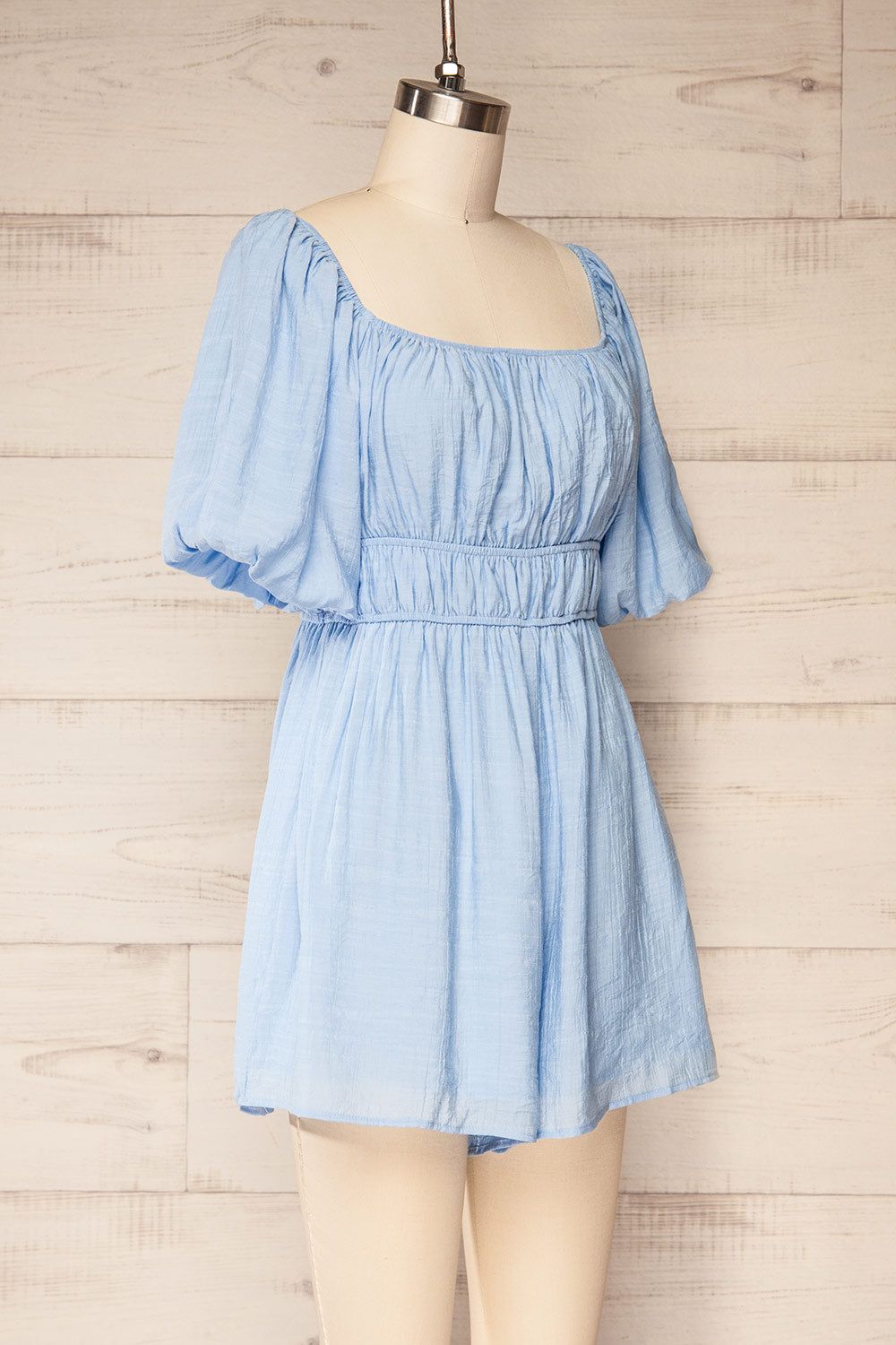 Damascus Blue | Short Romper w/ Puffy Sleeves sold by Boutique 1861 product image thumbnail 3