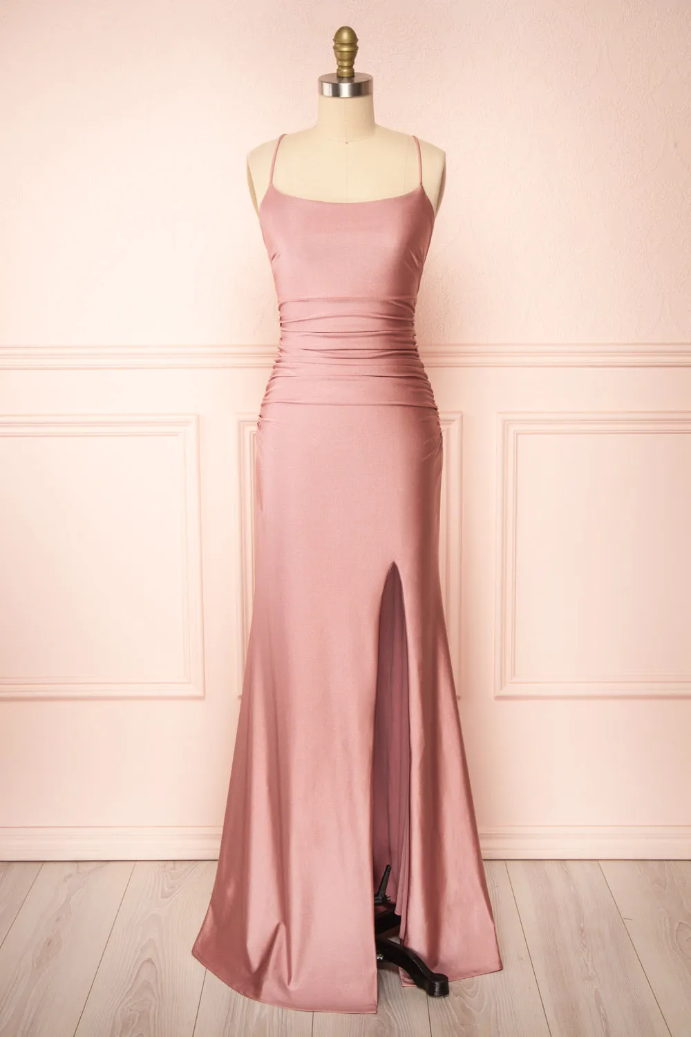 Sonia Blush | Mermaid Maxi Dress with Slit sold by Boutique 1861