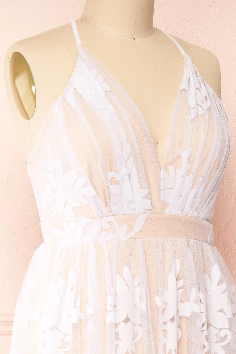 Hyade Beige | Plus Size Floral V-Neck Maxi Dress sold by Boutique 1861 product image thumbnail 4
