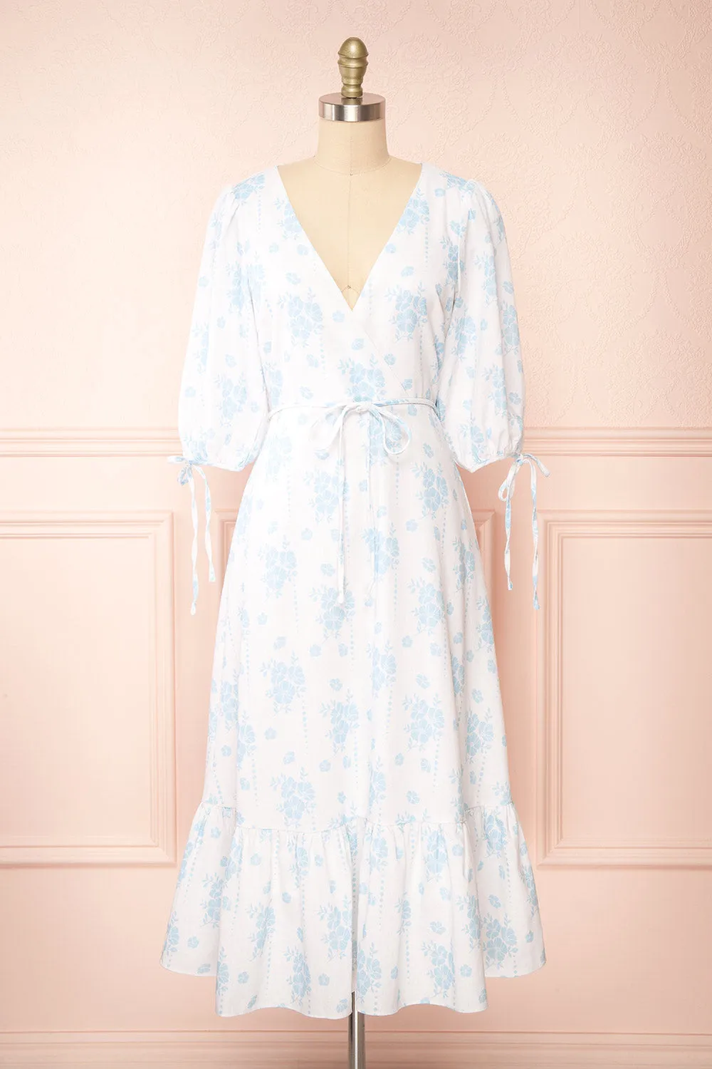 Helike | White Floral Midi Dress sold by Boutique 1861