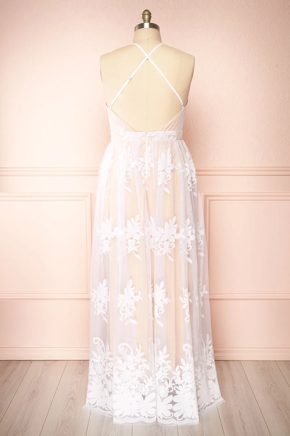 Hyade Beige | Plus Size Floral V-Neck Maxi Dress sold by Boutique 1861 product image thumbnail 5