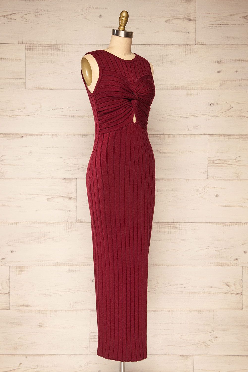 Bandung | Burgundy Maxi Front Knot Dress sold by Boutique 1861 product image thumbnail 4