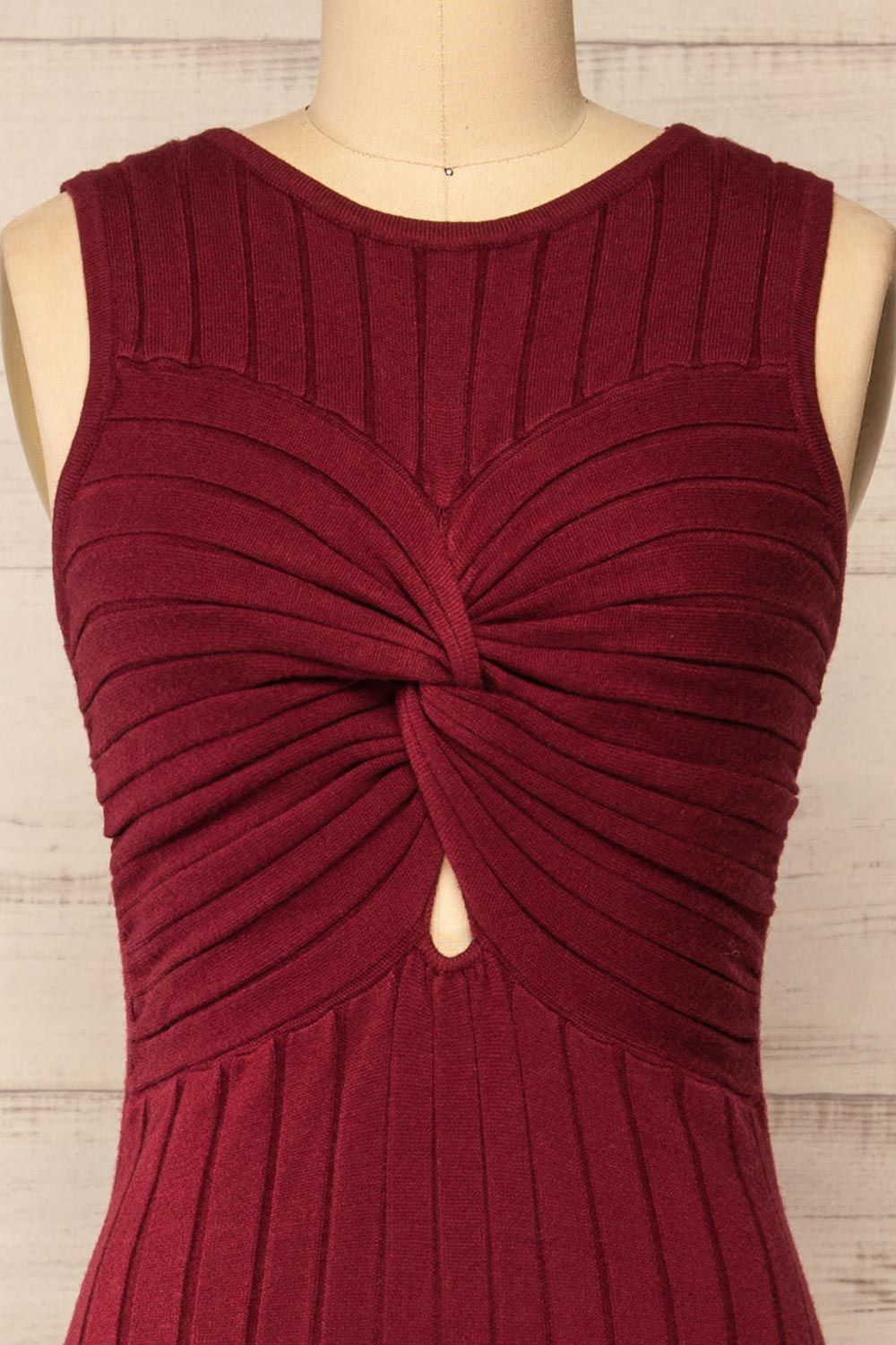 Bandung | Burgundy Maxi Front Knot Dress sold by Boutique 1861 product image thumbnail 3