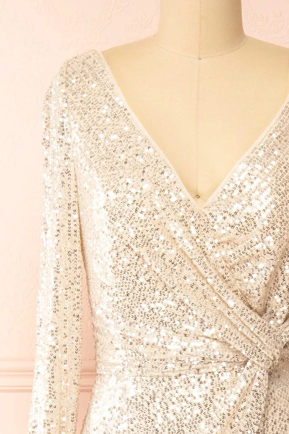 Roxy Champagne | Sequins Long-Sleeved Maxi Dress sold by Boutique 1861 product image thumbnail 2