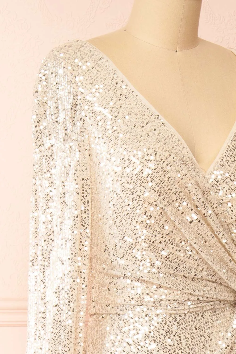 Roxy Champagne | Sequins Long-Sleeved Maxi Dress sold by Boutique 1861 product image thumbnail 4