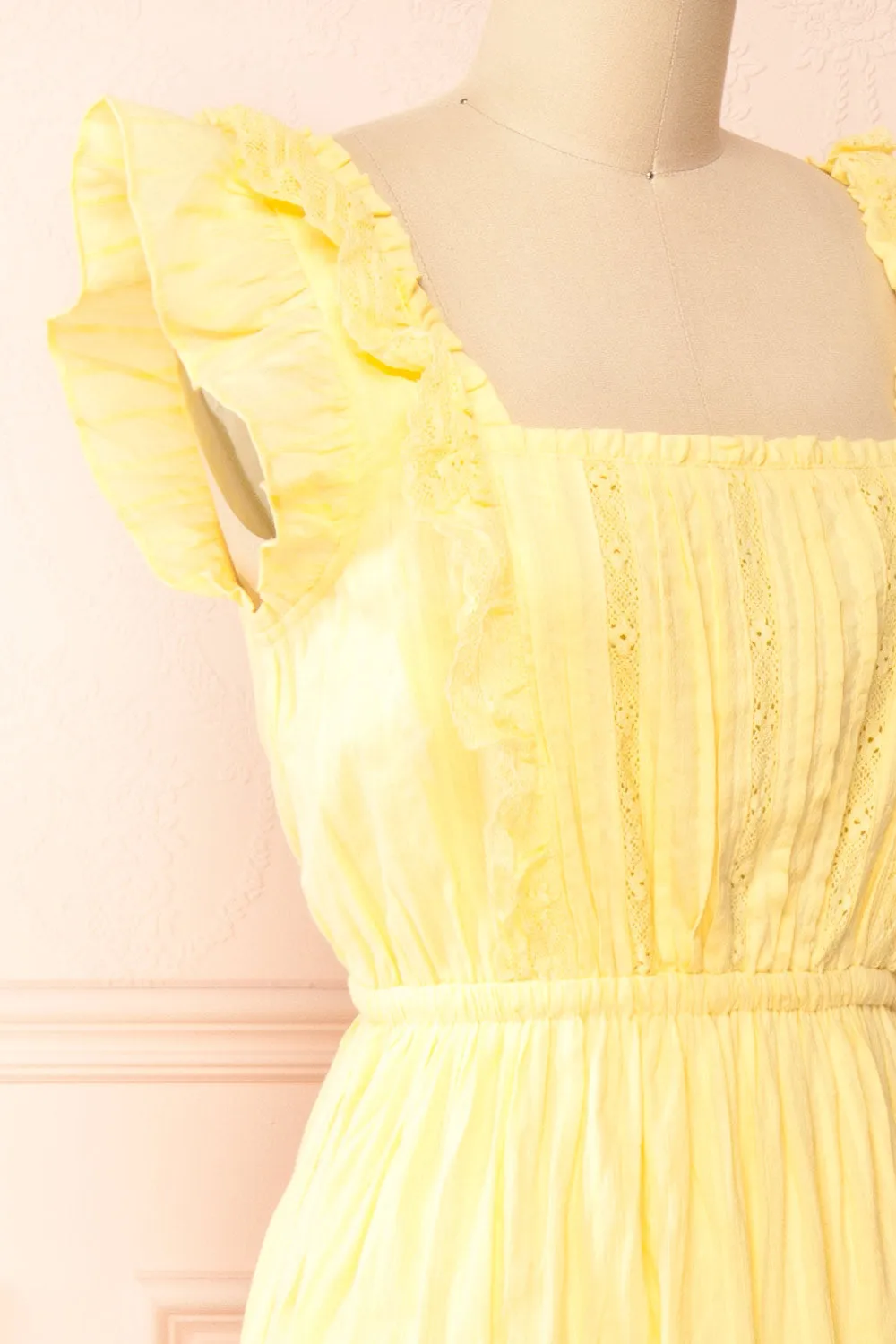 Leonora Yellow | Midi Dress w/ Ruffles & Lace sold by Boutique 1861 product image thumbnail 5