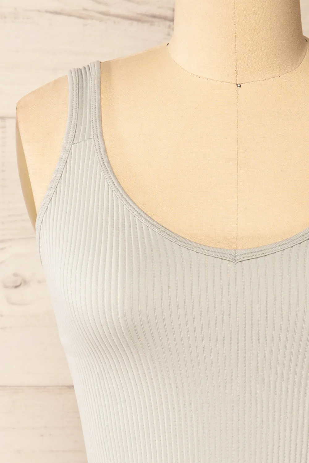 Glakail Grey | Cropped Ribbed Cami sold by Boutique 1861 product image thumbnail 2
