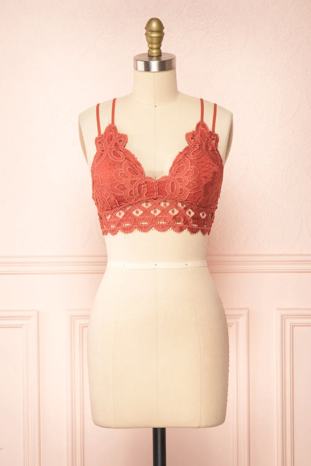 Niken Rust | Lace Bralette sold by Boutique 1861