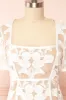 Hansa | Short White Mesh Dress w/ Floral Embroidery sold by Boutique 1861