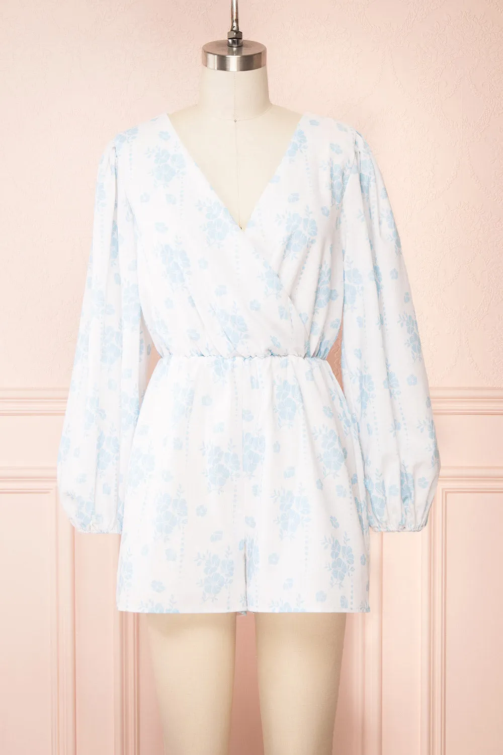 Precious | Short Floral Romper w/ Long Sleeves sold by Boutique 1861