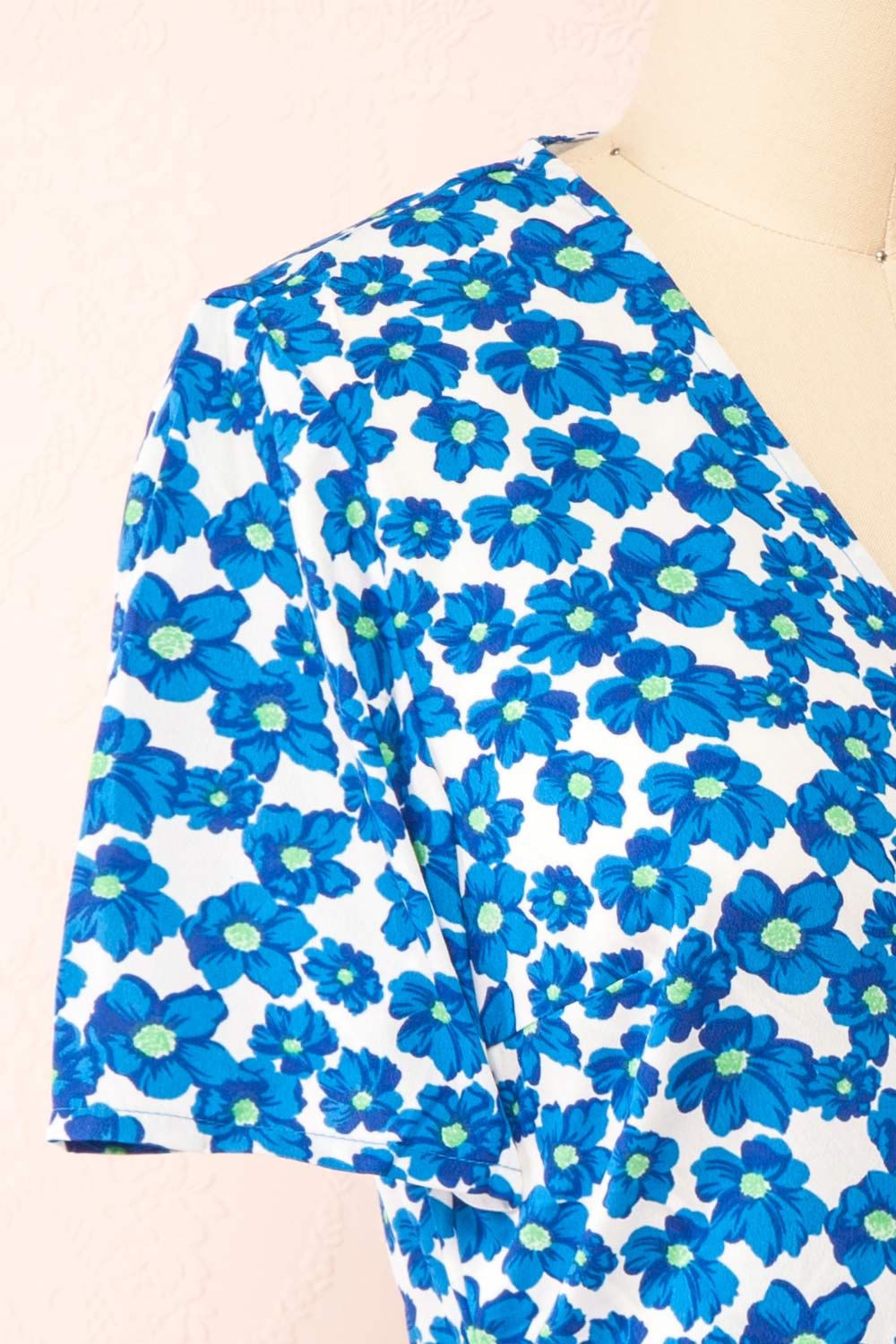 Esrin Blue | Short Floral Wrap Dress sold by Boutique 1861 product image thumbnail 4