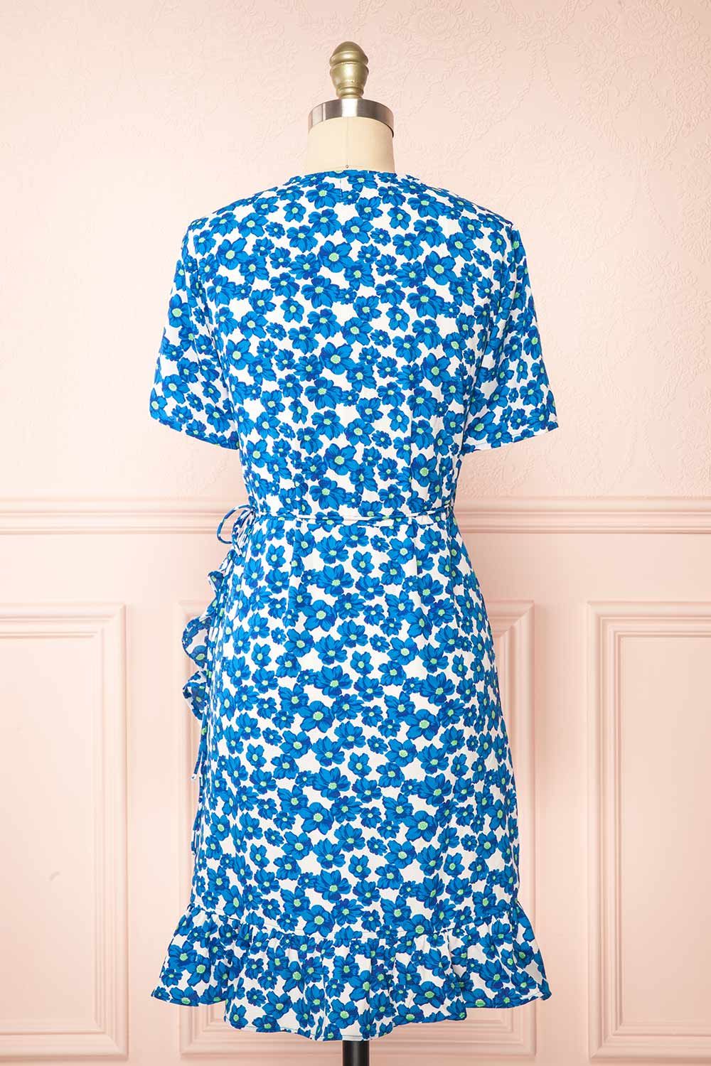 Esrin Blue | Short Floral Wrap Dress sold by Boutique 1861 product image thumbnail 5