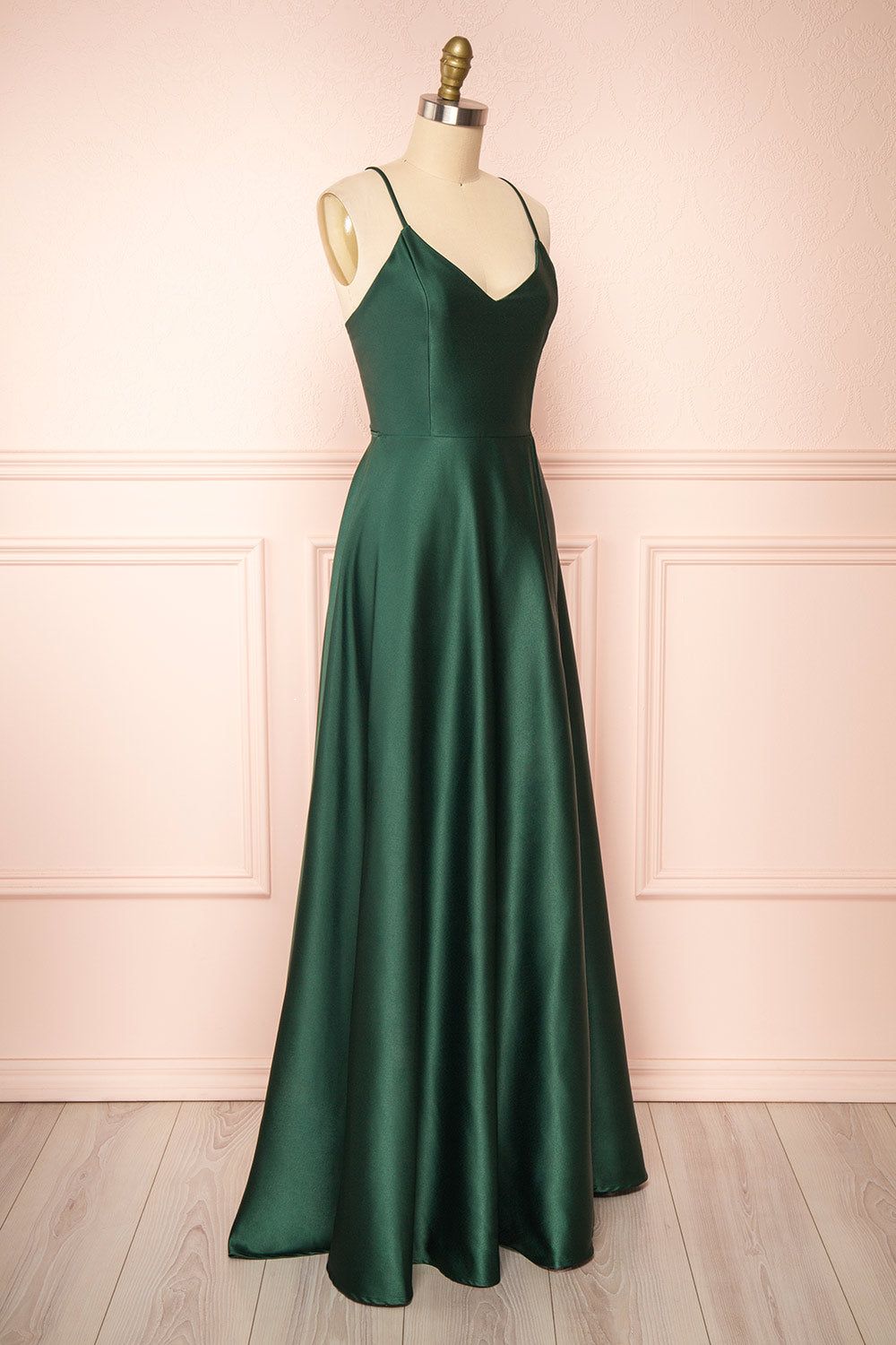 Julia Green | Satin Maxi Dress w/ High Slit sold by Boutique 1861 product image thumbnail 5