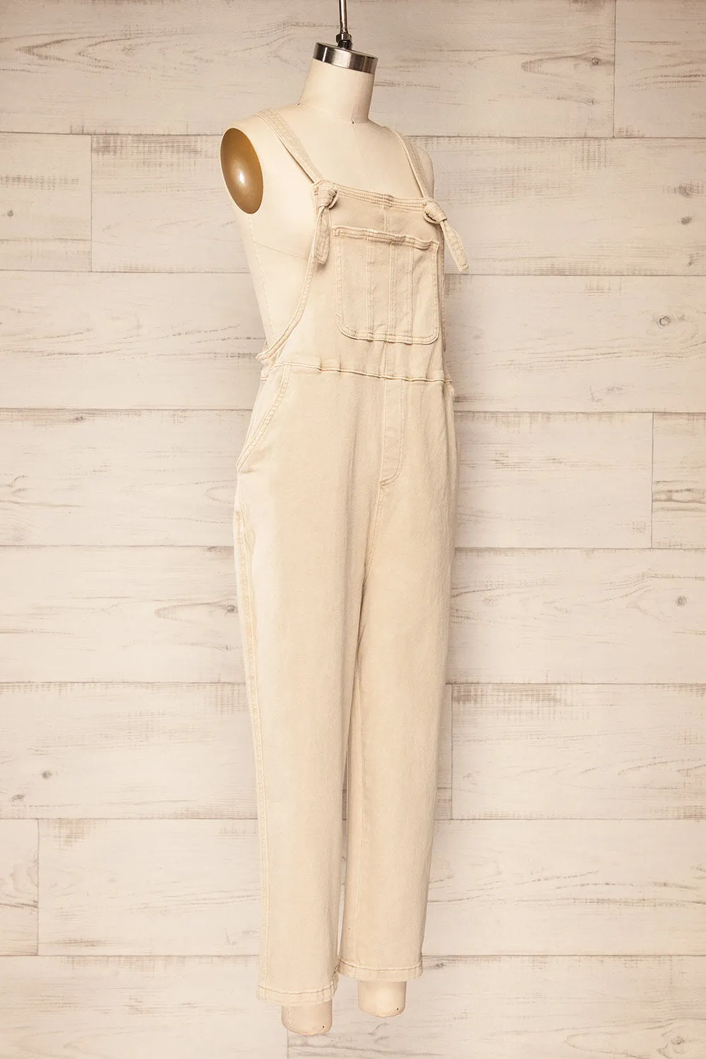 Missenden Beige | Denim Overalls sold by Boutique 1861 product image thumbnail 3