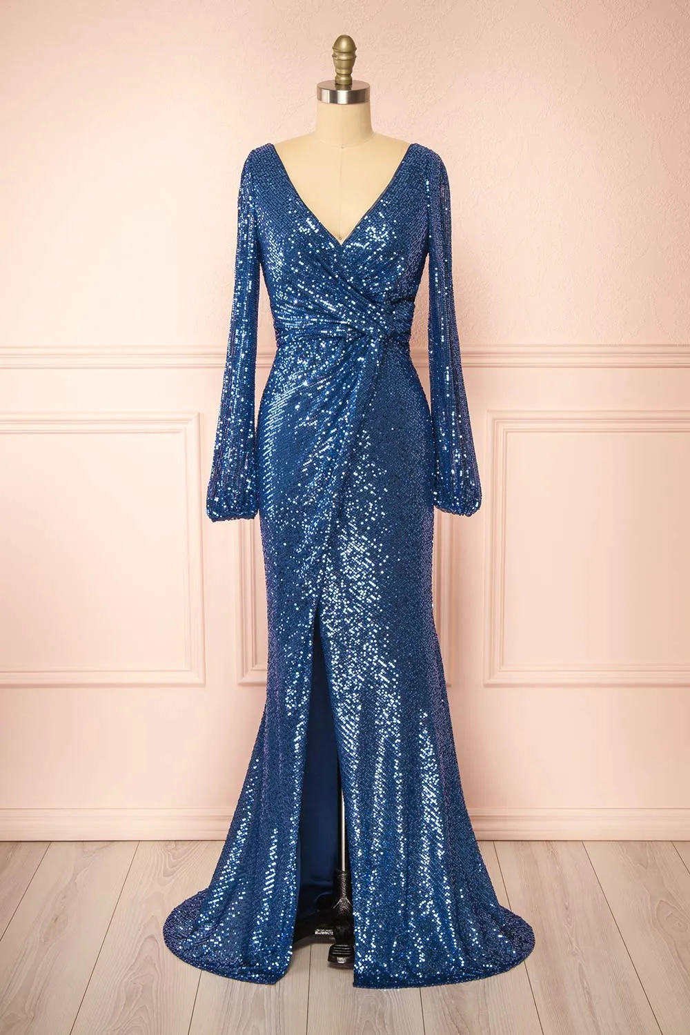 Roxy Blue | Sequins Long-Sleeved Maxi Dress sold by Boutique 1861