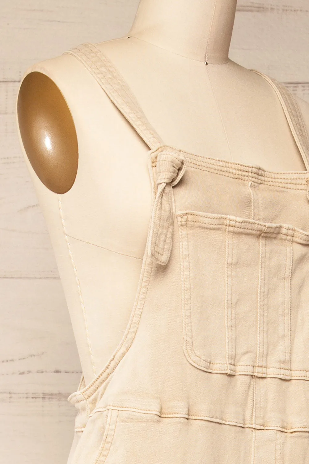 Missenden Beige | Denim Overalls sold by Boutique 1861 product image thumbnail 4