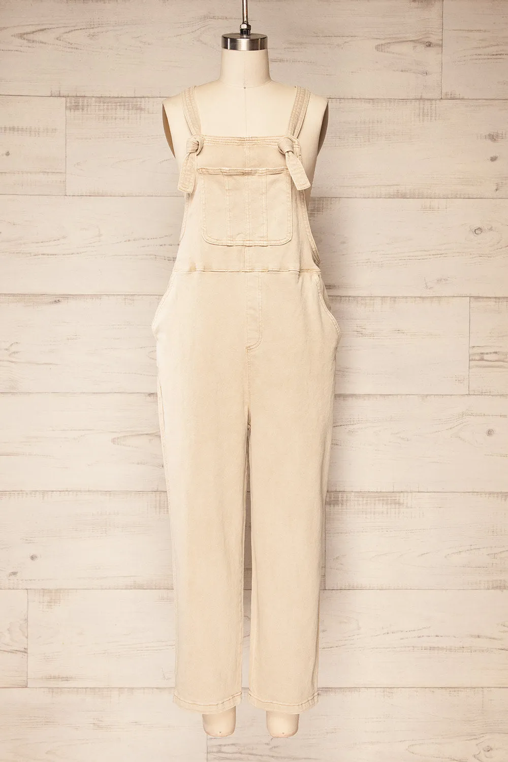 Missenden Beige | Denim Overalls sold by Boutique 1861