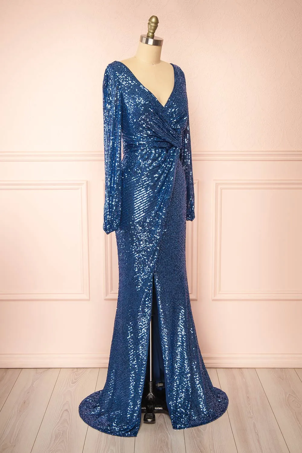 Roxy Blue | Sequins Long-Sleeved Maxi Dress sold by Boutique 1861 product image thumbnail 3