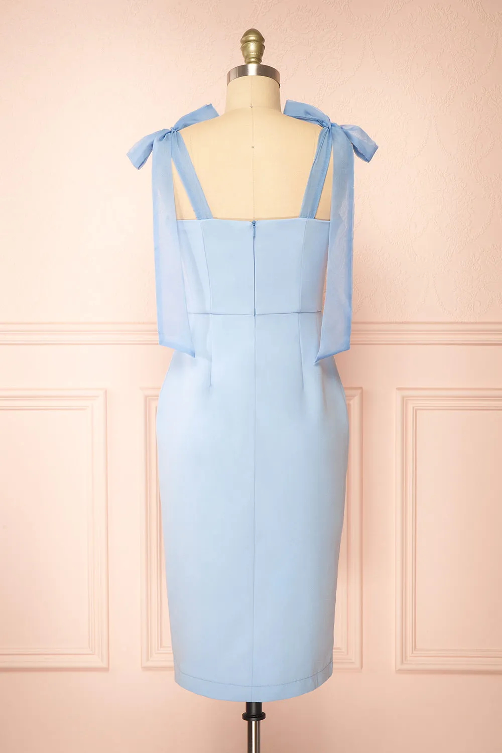 Claudy | Short Blue Dress w/ Bow Straps sold by Boutique 1861 product image thumbnail 5