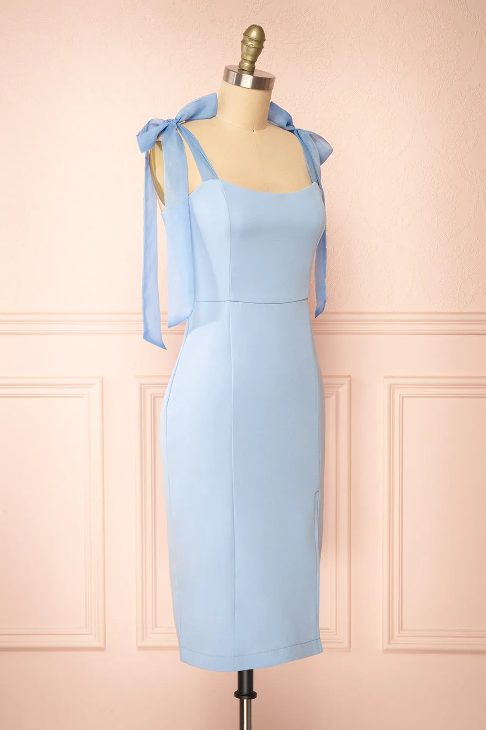 Claudy | Short Blue Dress w/ Bow Straps sold by Boutique 1861 product image thumbnail 3