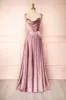 Moira Mauve | Cowl Neck Satin Maxi Dress w/ High Slit sold by Boutique 1861