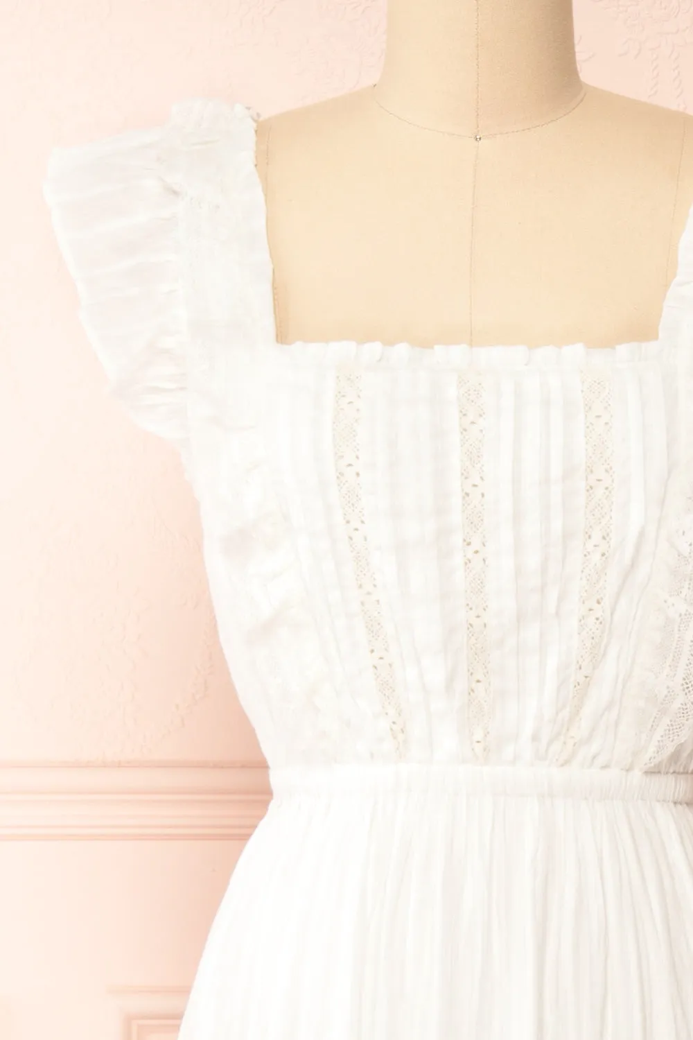 Leonora Ivory | Midi Dress w/ Ruffles & Lace sold by Boutique 1861 product image thumbnail 3