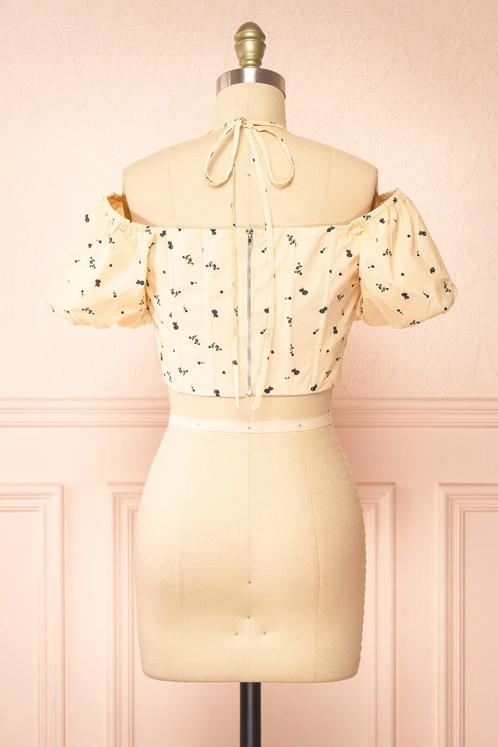 Howleen | Beige Floral Bustier Top sold by Boutique 1861 product image thumbnail 5