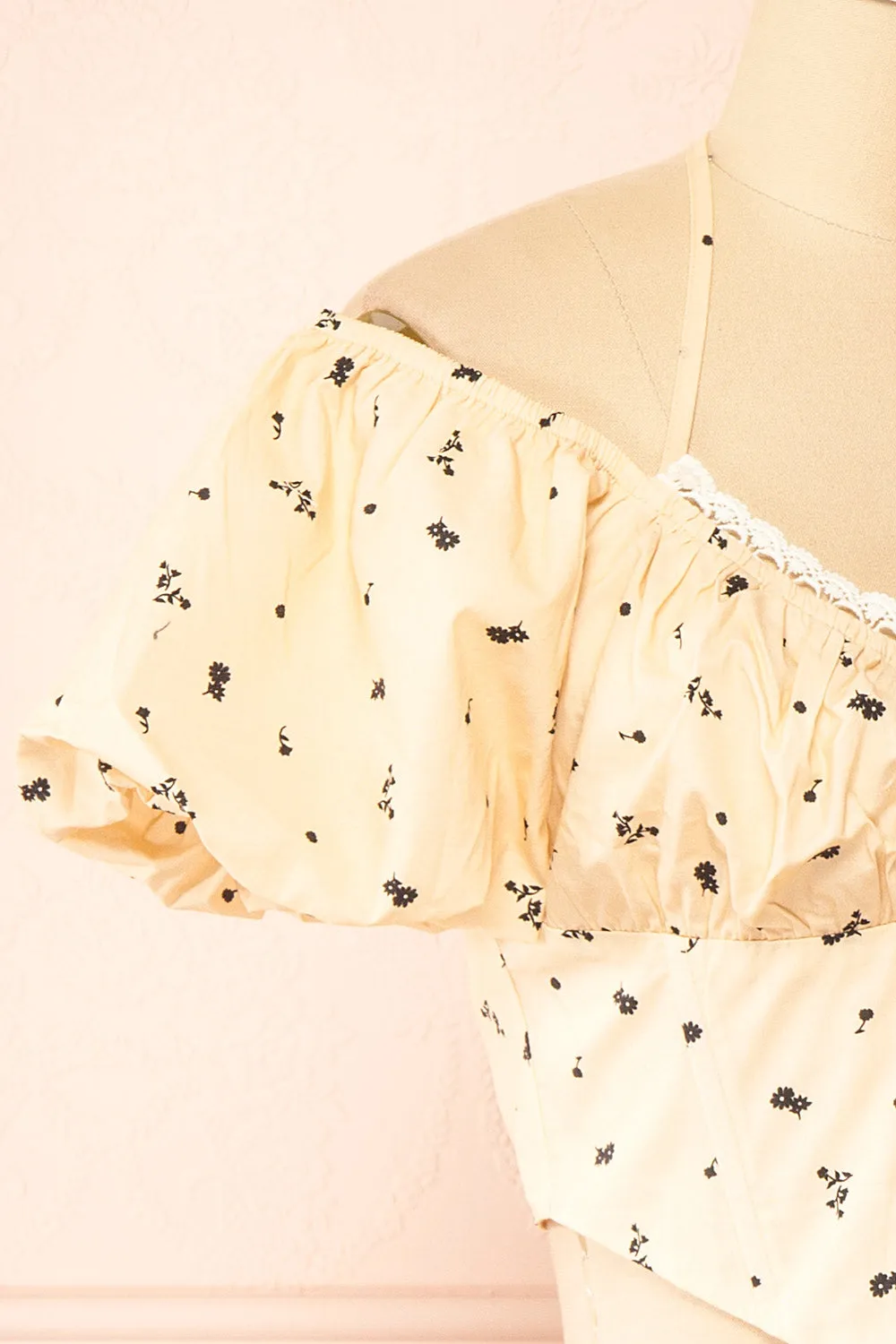 Howleen | Beige Floral Bustier Top sold by Boutique 1861 product image thumbnail 4