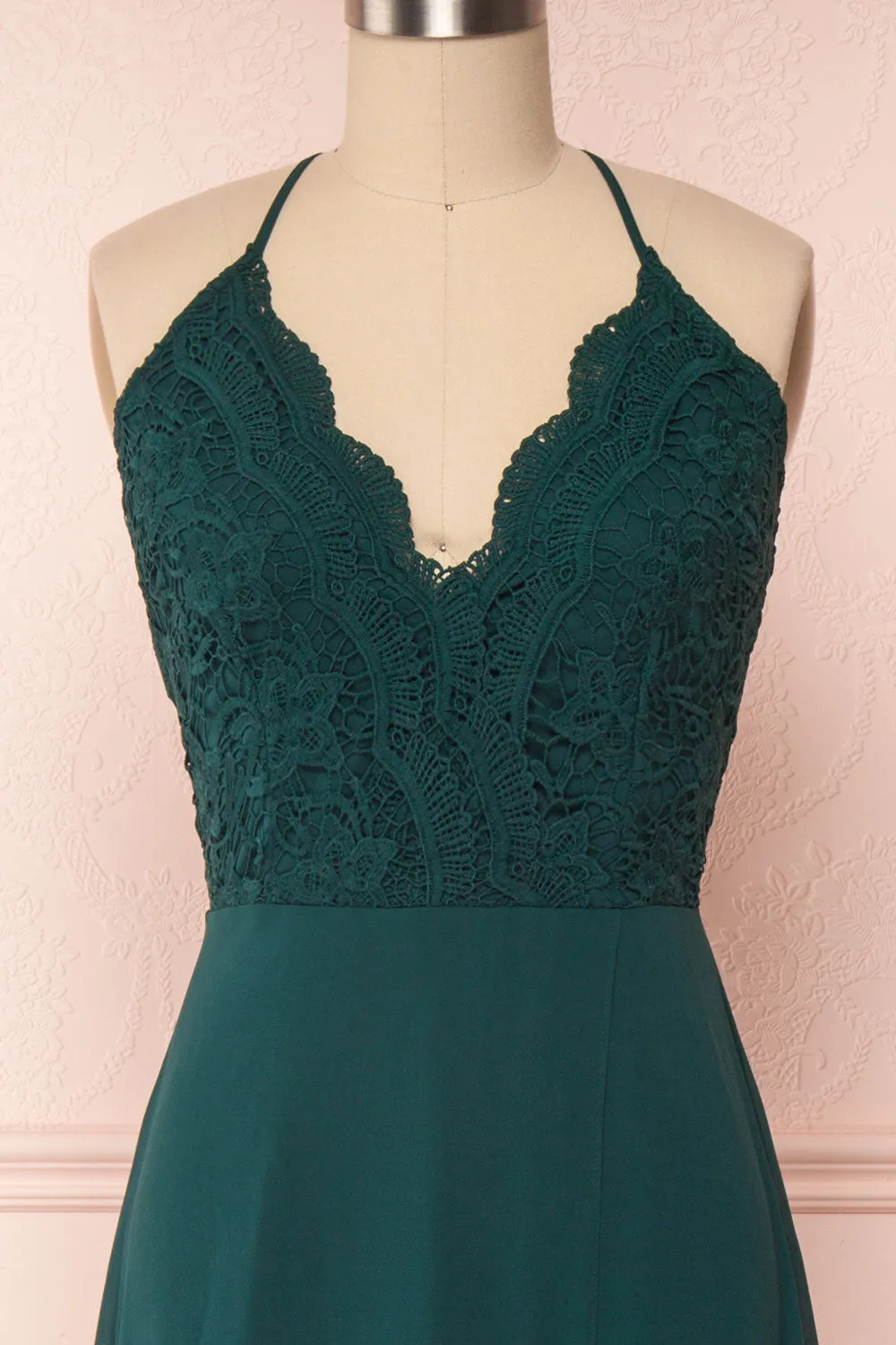 Fabia Green | Lace & Chiffon Maxi Dress sold by Boutique 1861 product image thumbnail 3