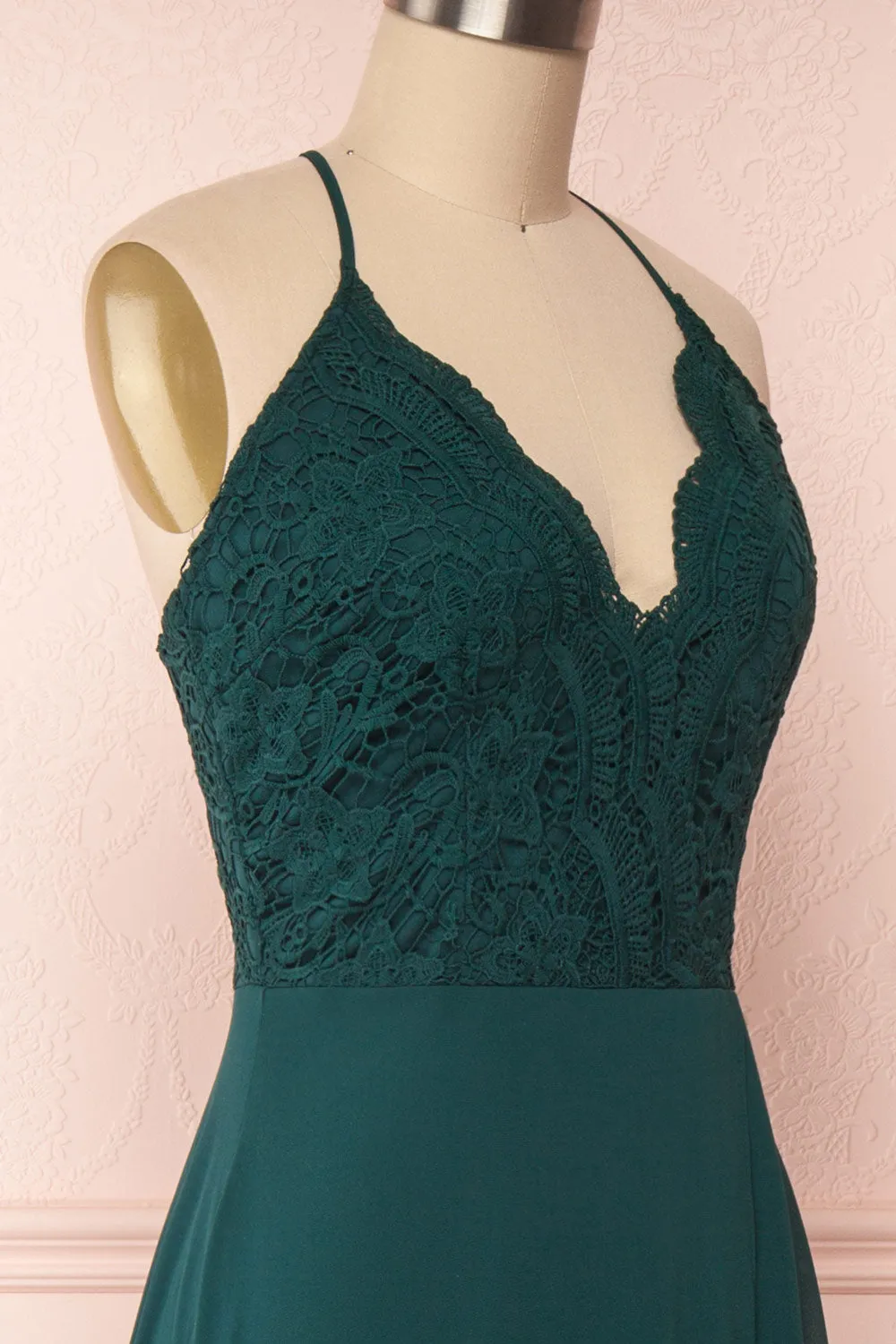 Fabia Green | Lace & Chiffon Maxi Dress sold by Boutique 1861 product image thumbnail 5