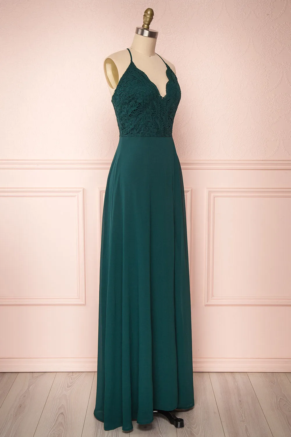 Fabia Green | Lace & Chiffon Maxi Dress sold by Boutique 1861 product image thumbnail 4