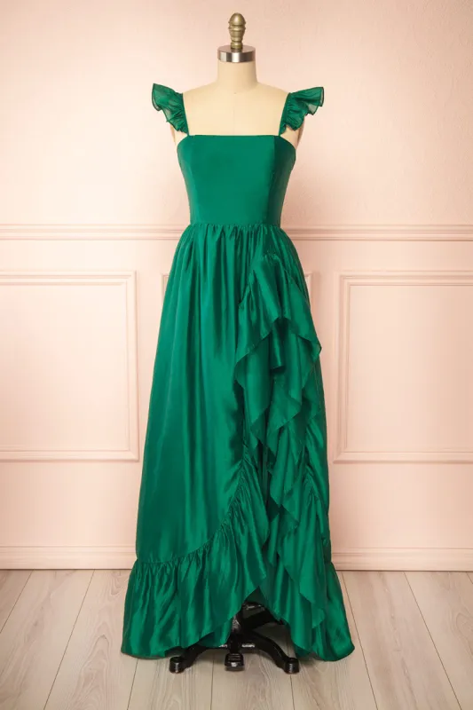 Phyllosia Green | Maxi Dress w/ Ruffles sold by Boutique 1861