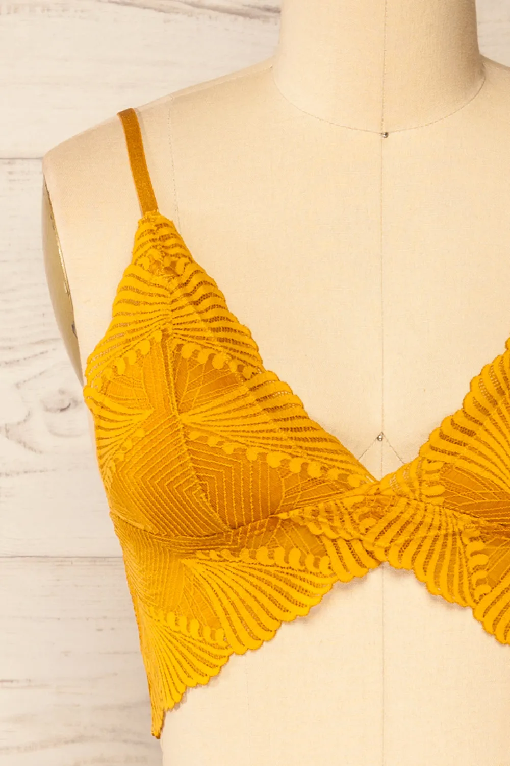 Butterflies Yellow | Lace Bralette sold by Boutique 1861 product image thumbnail 2