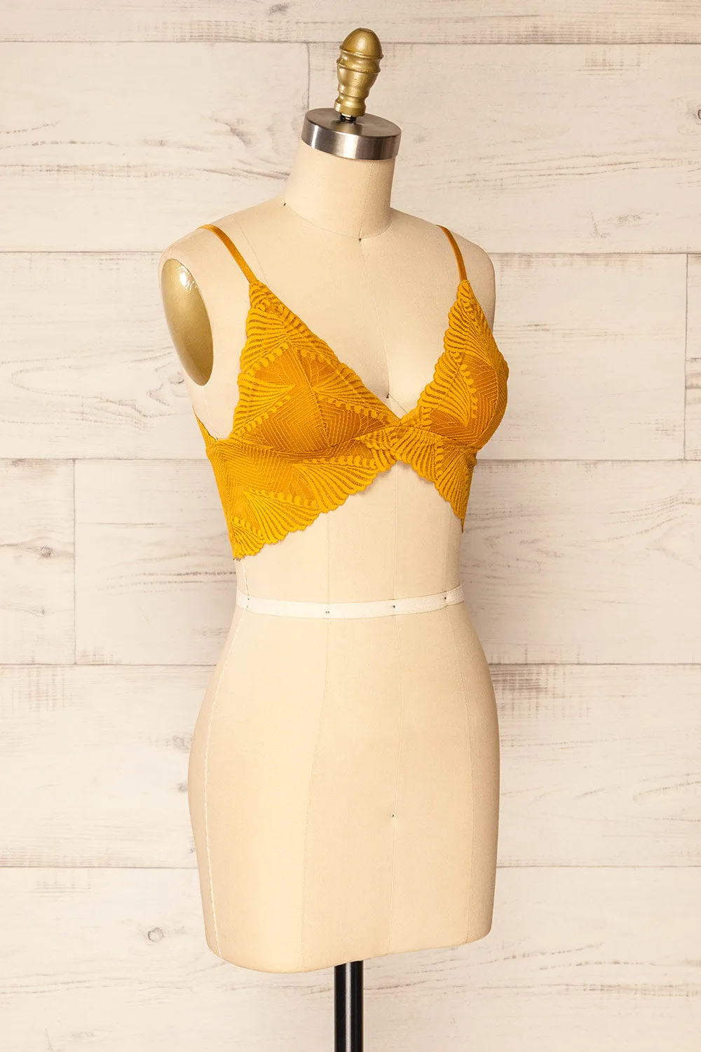 Butterflies Yellow | Lace Bralette sold by Boutique 1861 product image thumbnail 3