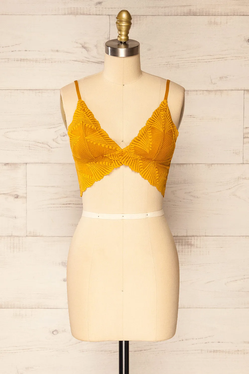 Butterflies Yellow | Lace Bralette sold by Boutique 1861